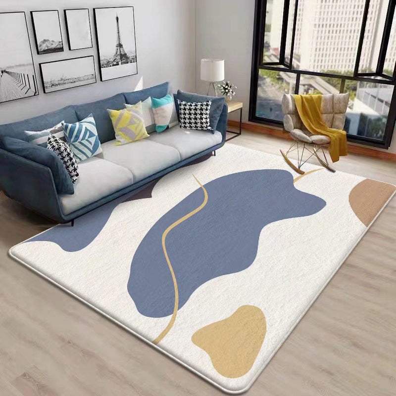 Geel kleurblok binnentapijt Polyester eenvoudig tapijt wasbaar tapijt voor woondecoratie
