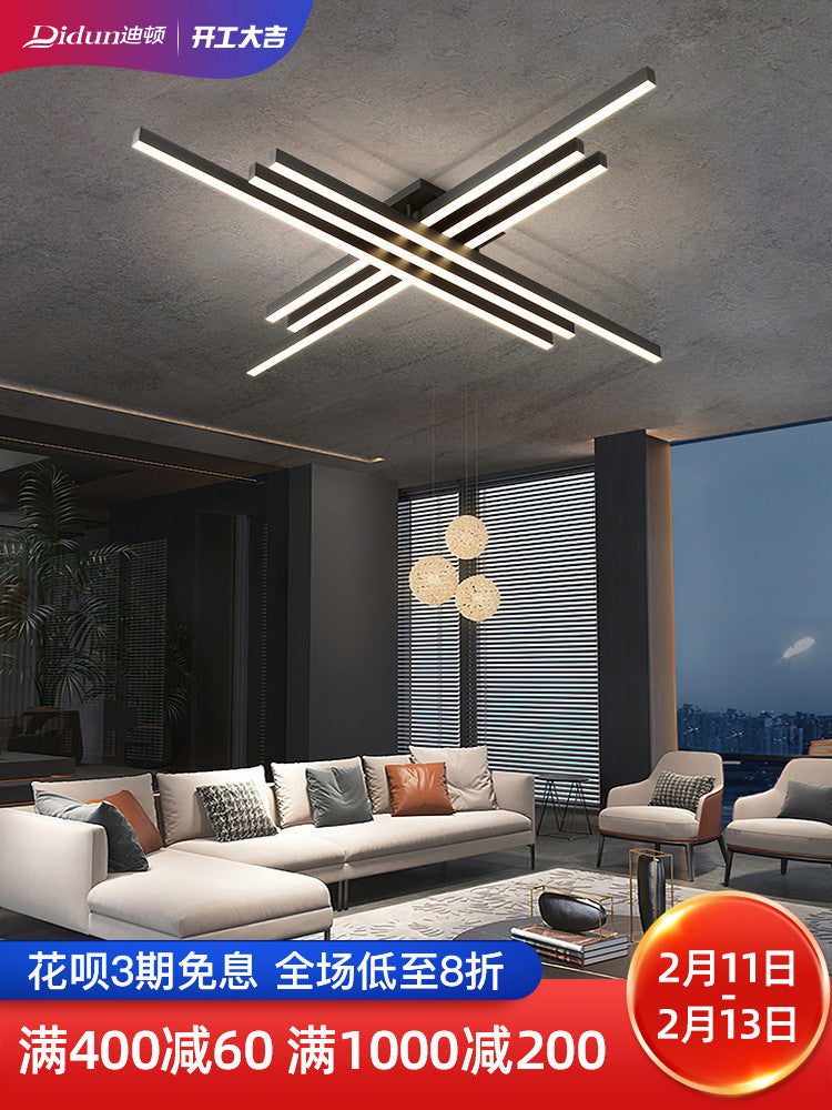 Luz de techo LED negra acrílica en soporte empotrado lineal de aluminio de estilo conciso moderno para dormitorio