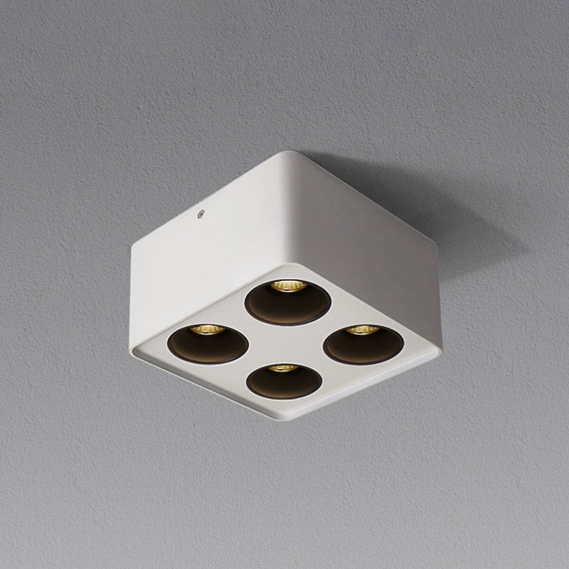 Plafonnier LED de forme carrée, Style Simple et moderne en aluminium, 4 lumières encastrées pour chambre à coucher