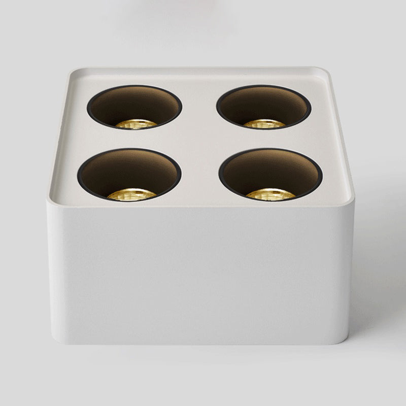 Plafonnier LED de forme carrée, Style Simple et moderne en aluminium, 4 lumières encastrées pour chambre à coucher