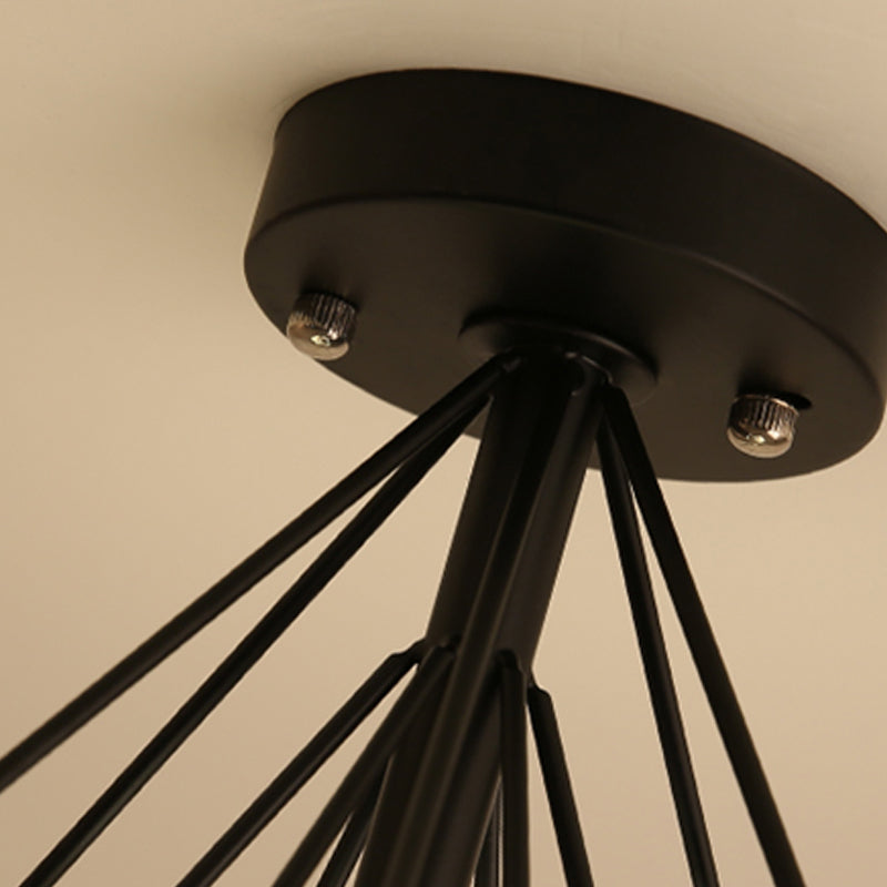 Industrial Flush Light Fixtures Diamond Metal 1 Light Flush Mount Lamps