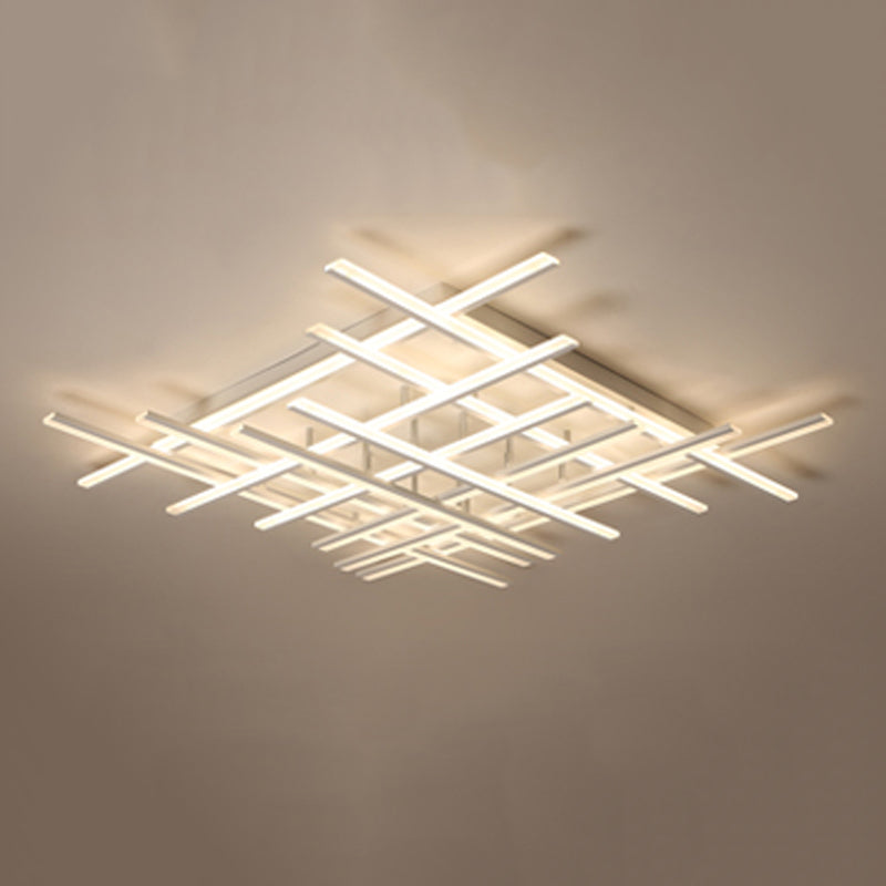 Plafonnier LED en forme de ligne, montage encastré en fer moderne pour chambre à coucher et salon
