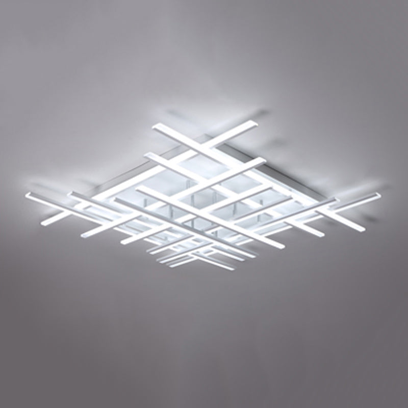 Plafonnier LED en forme de ligne, montage encastré en fer moderne pour chambre à coucher et salon