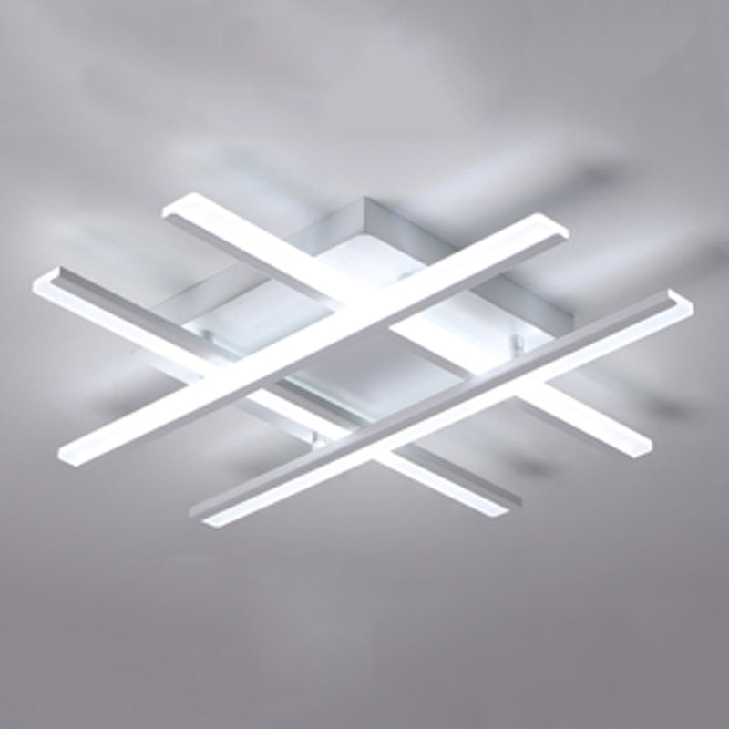 Plafonnier LED en forme de ligne, montage encastré en fer moderne pour chambre à coucher et salon