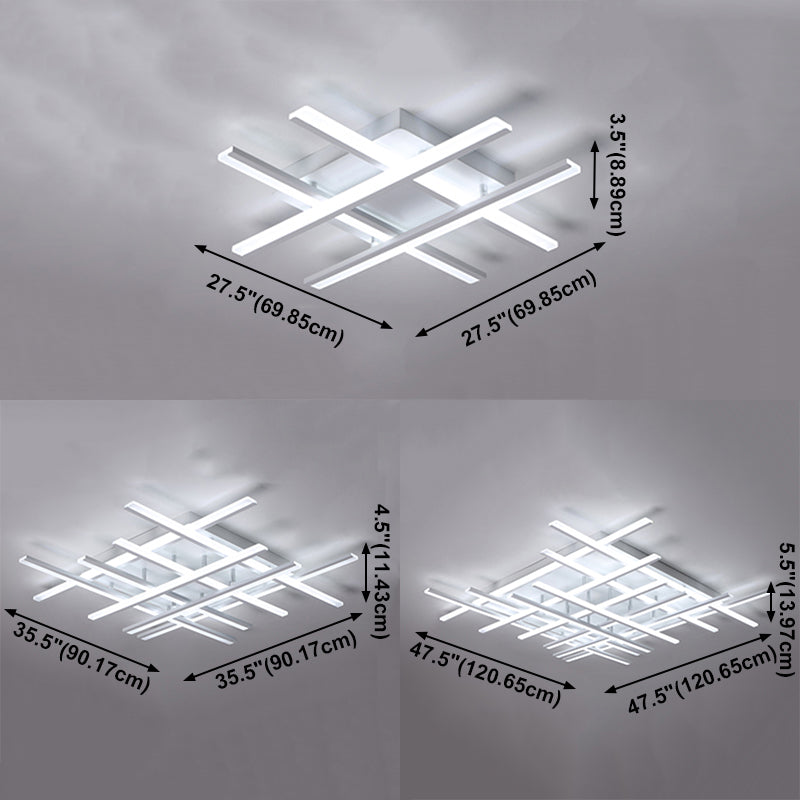 Plafonnier LED en forme de ligne, montage encastré en fer moderne pour chambre à coucher et salon