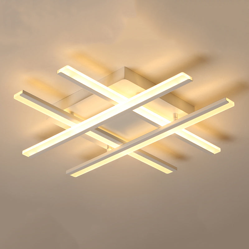 Plafonnier LED en forme de ligne, montage encastré en fer moderne pour chambre à coucher et salon