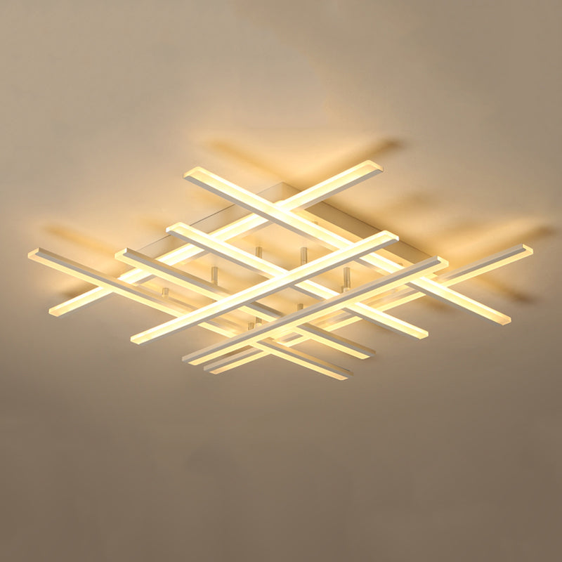 Plafonnier LED en forme de ligne, montage encastré en fer moderne pour chambre à coucher et salon