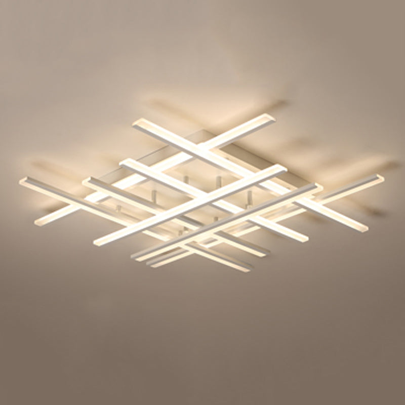 Plafonnier LED en forme de ligne, montage encastré en fer moderne pour chambre à coucher et salon
