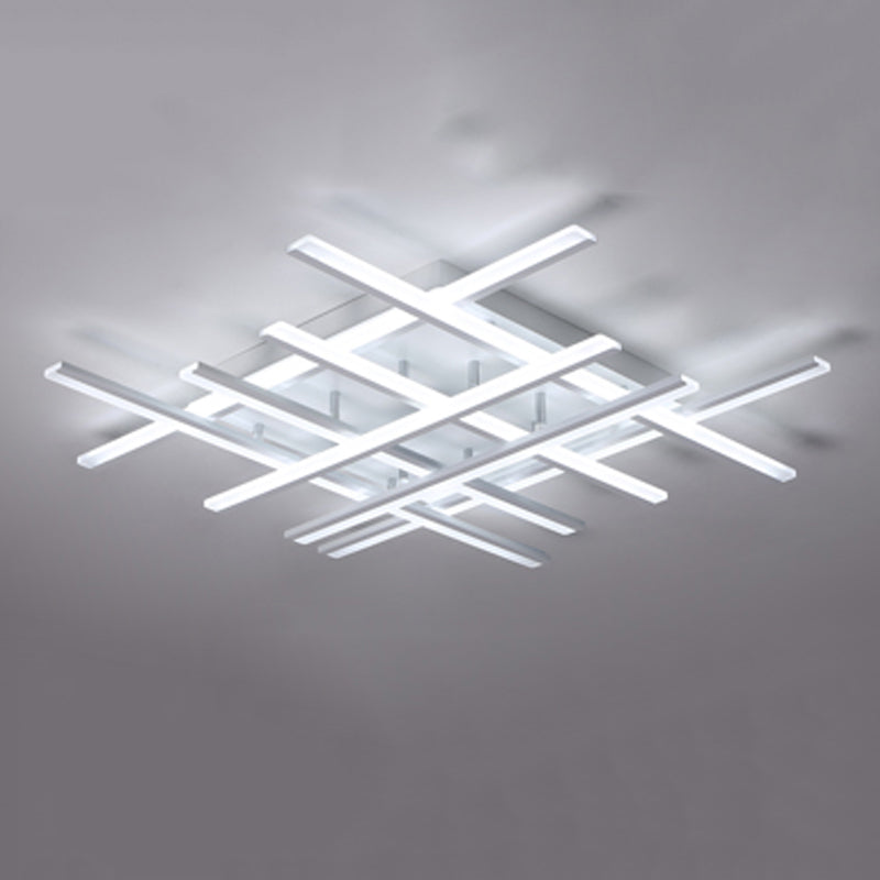 Plafonnier LED en forme de ligne, montage encastré en fer moderne pour chambre à coucher et salon