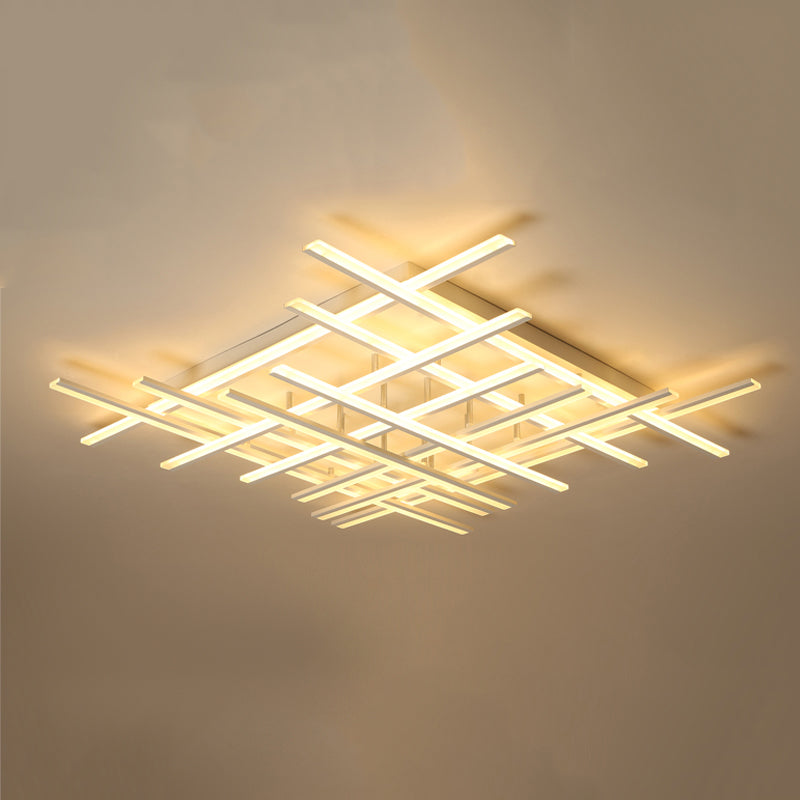 Plafonnier LED en forme de ligne, montage encastré en fer moderne pour chambre à coucher et salon