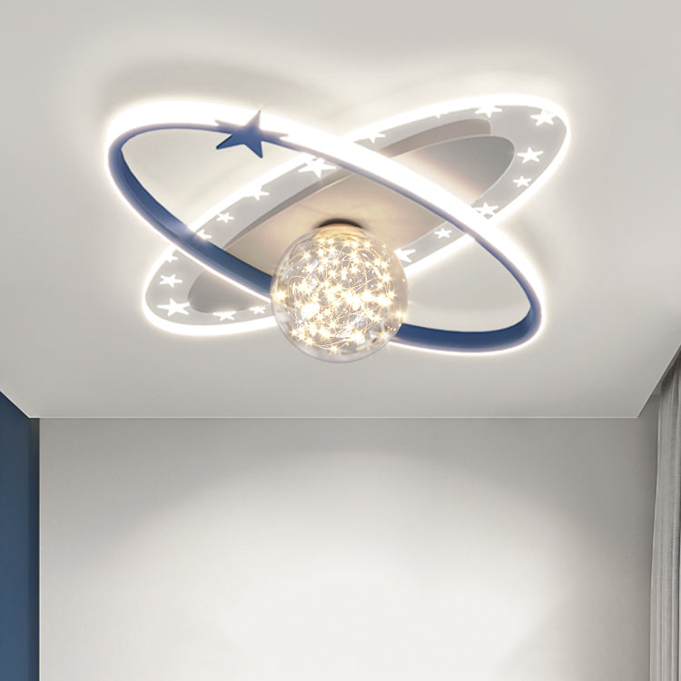 Ball Shape LED Ceiling Lamp Modern Iron 3 Lights Flush Mount for Bedroom