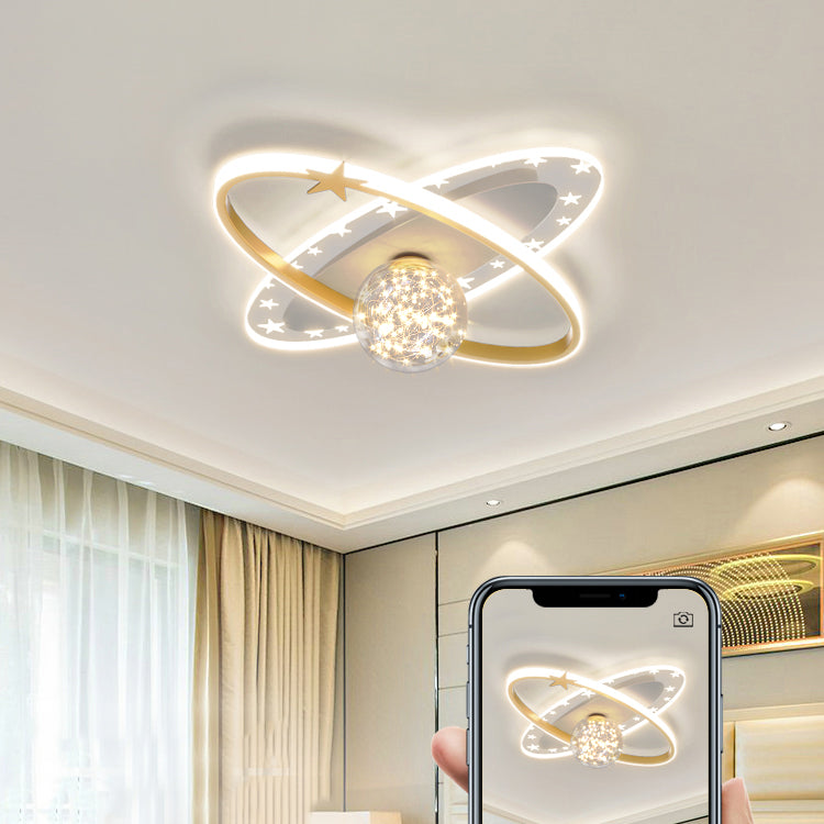 Ball Shape LED Ceiling Lamp Modern Iron 3 Lights Flush Mount for Bedroom