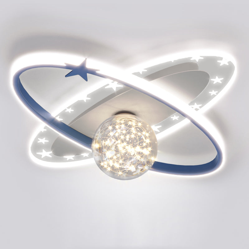 Ball Shape LED Ceiling Lamp Modern Iron 3 Lights Flush Mount for Bedroom
