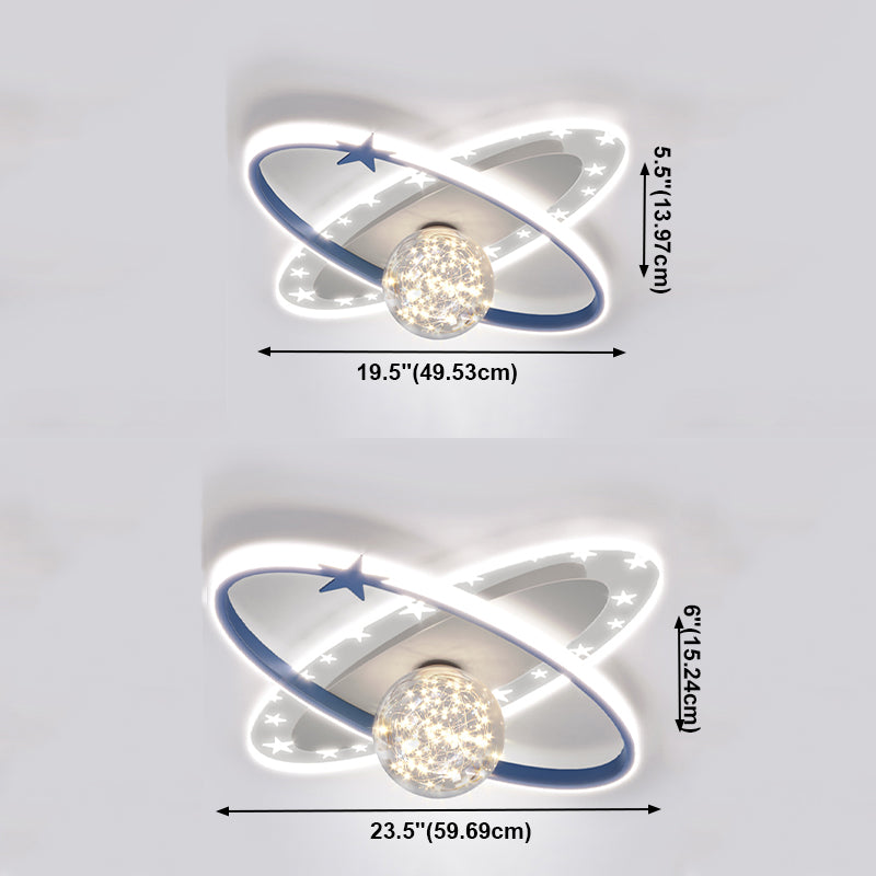 Ball Shape LED Ceiling Lamp Modern Iron 3 Lights Flush Mount for Bedroom