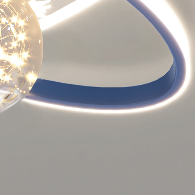 Ball Shape LED Ceiling Lamp Modern Iron 3 Lights Flush Mount for Bedroom
