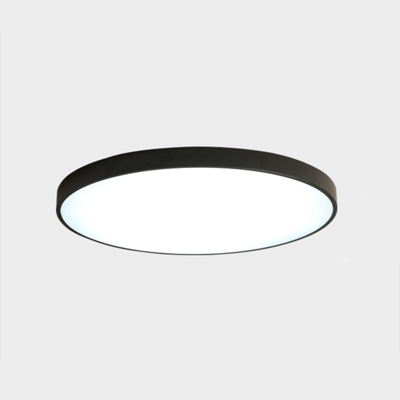 Plafonnier LED mince de forme ronde macaron, Style Simple et moderne en fer, 1 lumière encastrée pour chambre à coucher