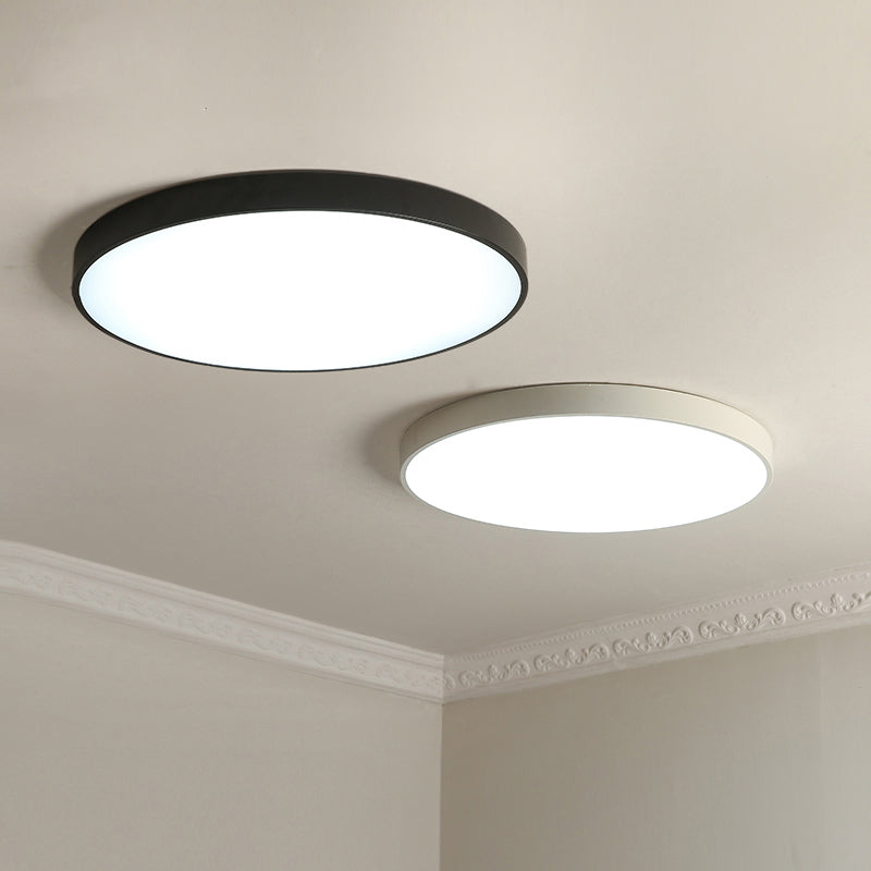 Plafonnier LED mince de forme ronde macaron, Style Simple et moderne en fer, 1 lumière encastrée pour chambre à coucher
