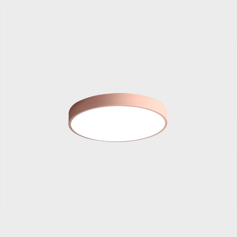 Plafonnier LED mince de forme ronde macaron, Style Simple et moderne en fer, 1 lumière encastrée pour chambre à coucher