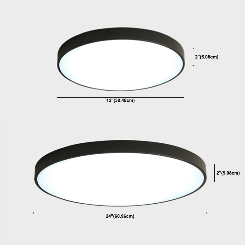 Plafonnier LED mince de forme ronde macaron, Style Simple et moderne en fer, 1 lumière encastrée pour chambre à coucher