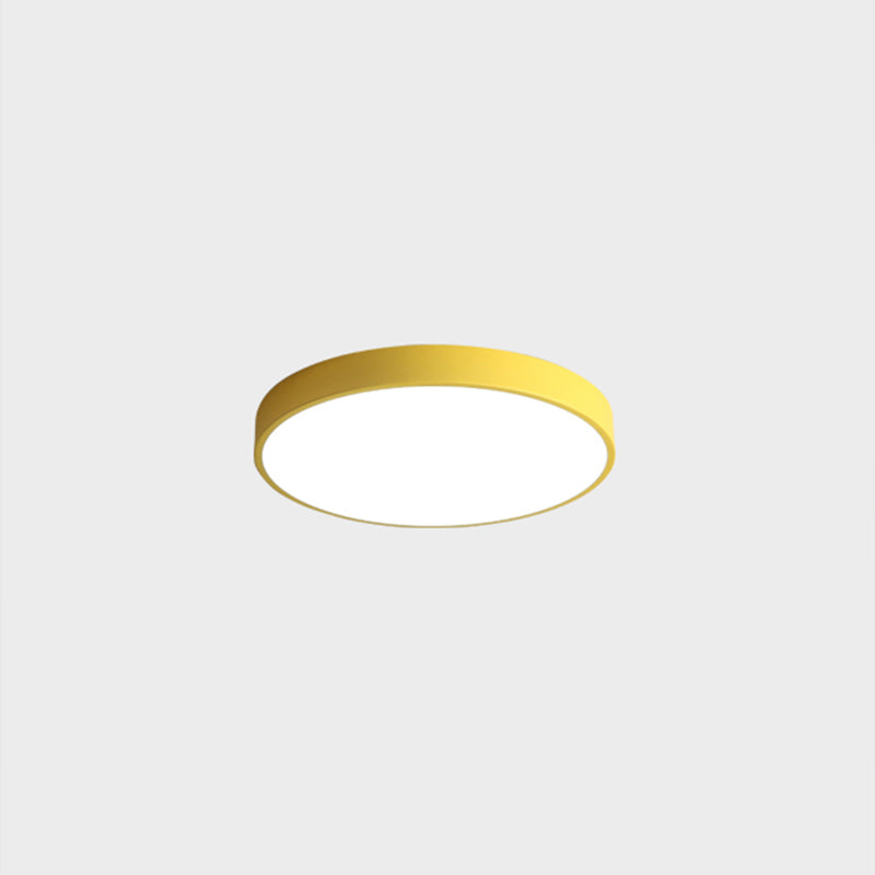 Plafonnier LED mince de forme ronde macaron, Style Simple et moderne en fer, 1 lumière encastrée pour chambre à coucher