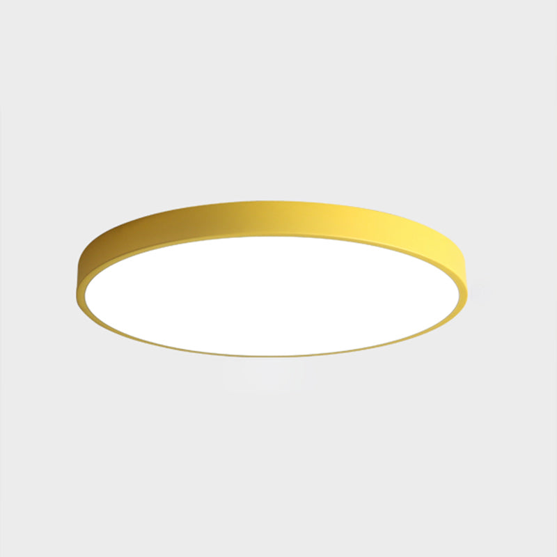 Plafonnier LED mince de forme ronde macaron, Style Simple et moderne en fer, 1 lumière encastrée pour chambre à coucher