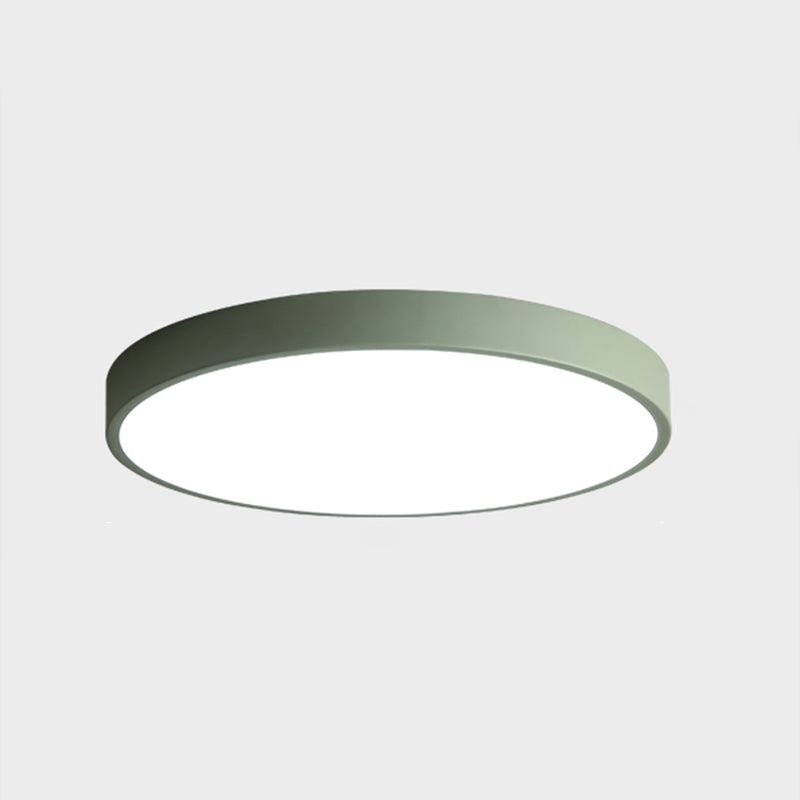 Plafonnier LED mince de forme ronde macaron, Style Simple et moderne en fer, 1 lumière encastrée pour chambre à coucher
