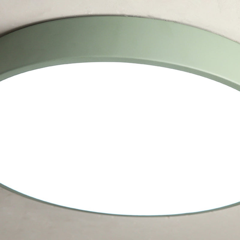Plafonnier LED mince de forme ronde macaron, Style Simple et moderne en fer, 1 lumière encastrée pour chambre à coucher
