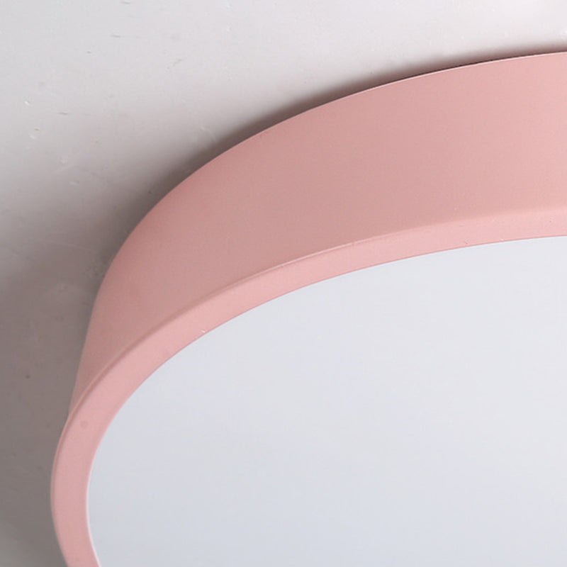 Plafonnier LED mince de forme ronde macaron, Style Simple et moderne en fer, 1 lumière encastrée pour chambre à coucher