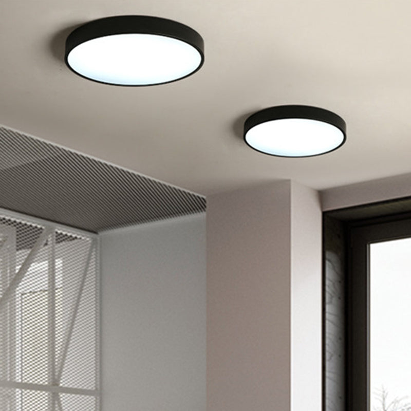 Plafonnier LED mince de forme ronde macaron, Style Simple et moderne en fer, 1 lumière encastrée pour chambre à coucher