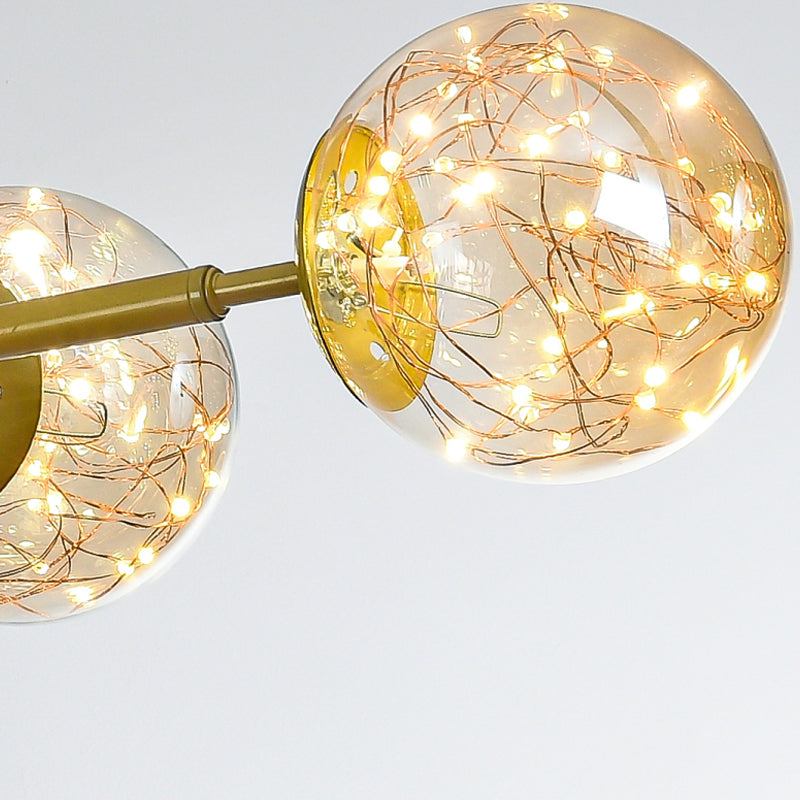 Contemporary Island Light Fixtures Sphere Glass 6-Light Island Lights