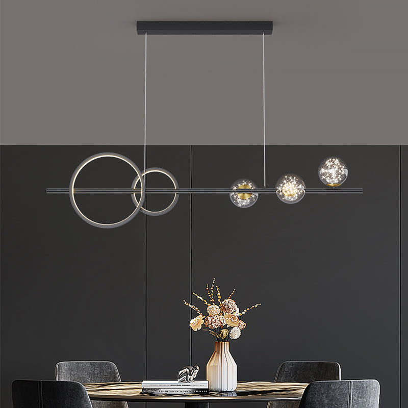 Moderne Metallanhänger Beleuchtung kugelförmiger Glas Anhängerleuchten