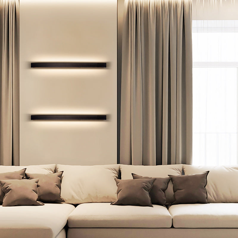 Square Shape Metal Wall Sconce Modern Style Single Light Wall Lighting Fixtures in Black