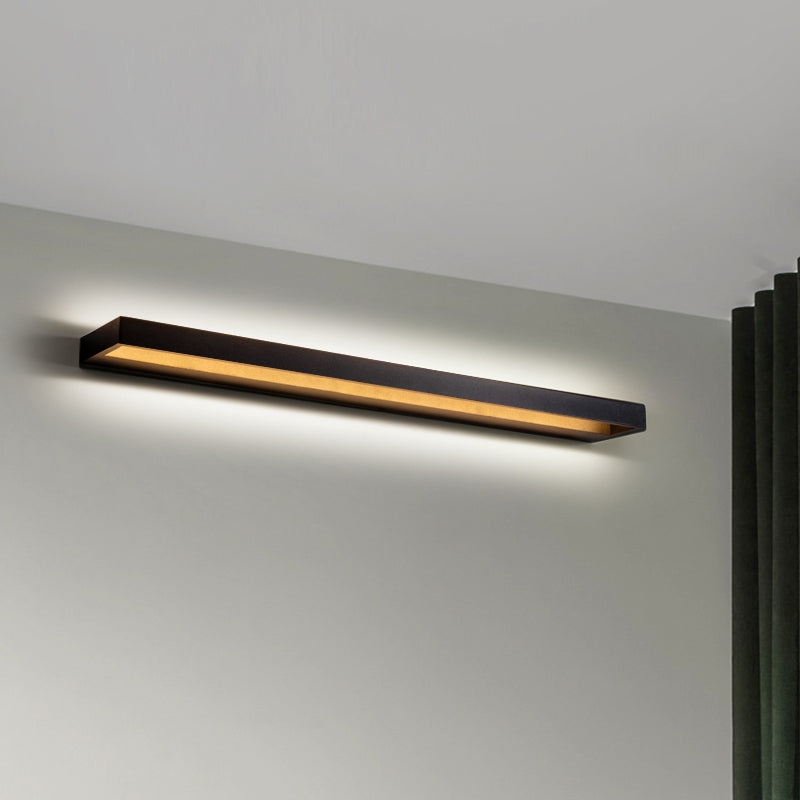 Square Shape Metal Wall Sconce Modern Style Single Light Wall Lighting Fixtures in Black