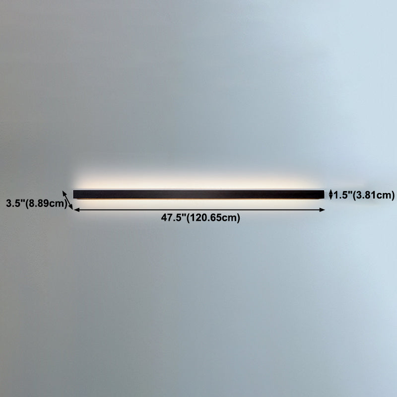 Square Shape Metal Wall Sconce Modern Style Single Light Wall Lighting Fixtures in Black