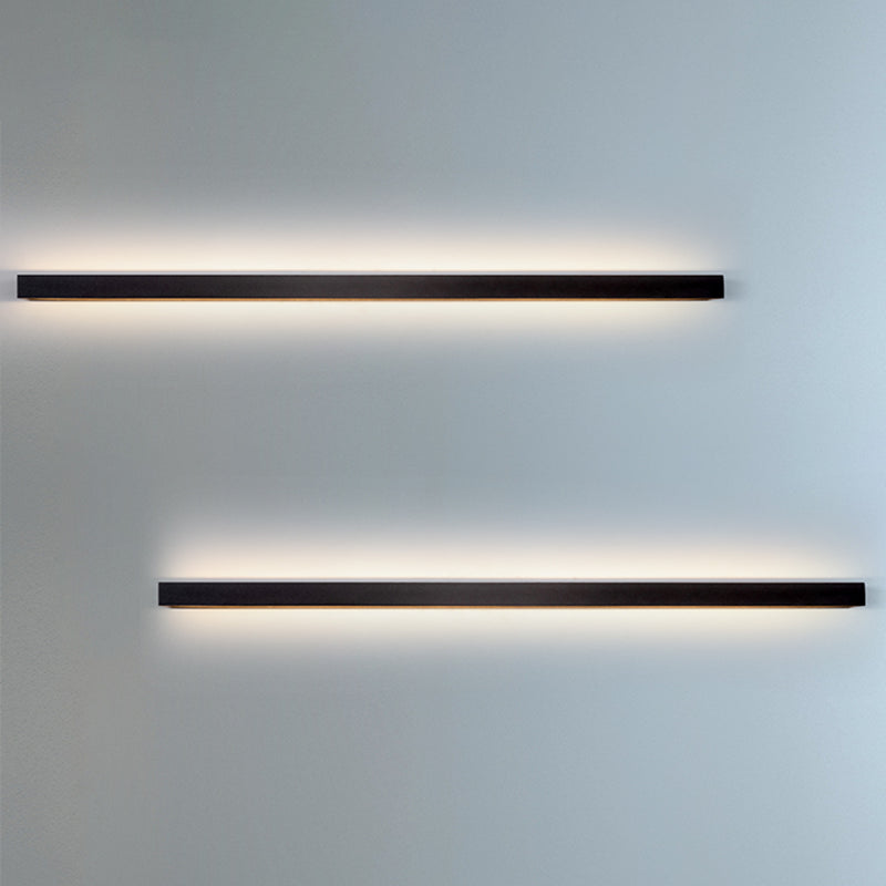 Square Shape Metal Wall Sconce Modern Style Single Light Wall Lighting Fixtures in Black