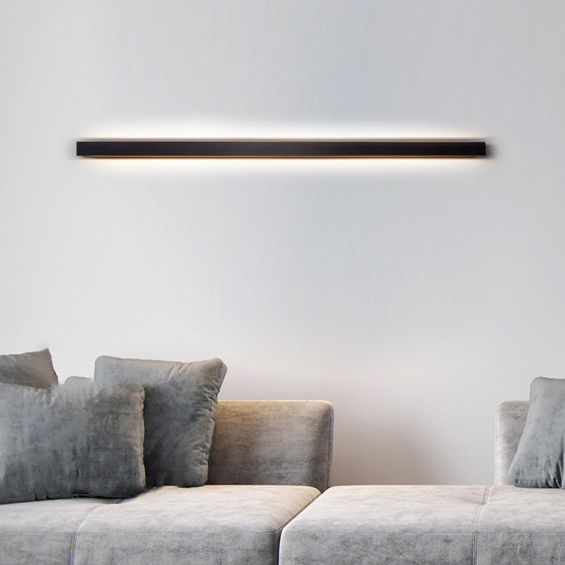 Square Shape Metal Wall Sconce Modern Style Single Light Wall Lighting Fixtures in Black