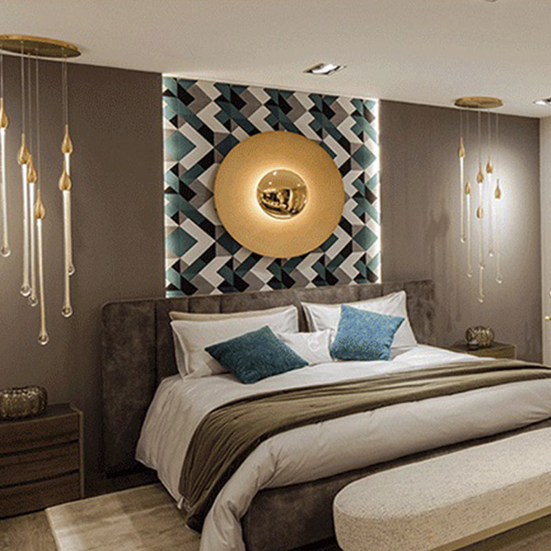 Round Shape Metal Wall Sconce Modern Style Single Light Wall Lighting Fixtures