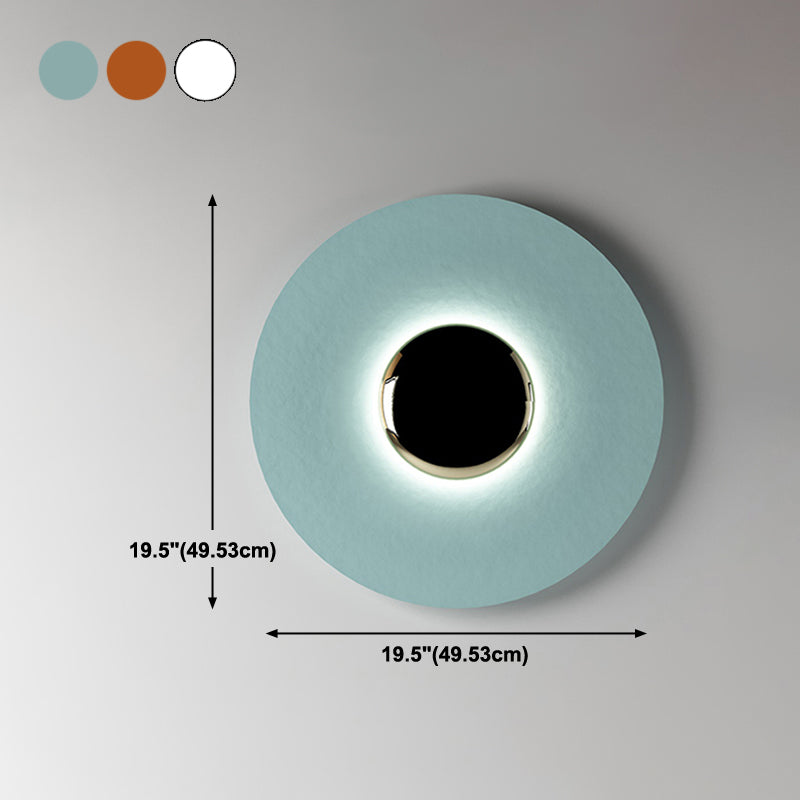 Round Shape Metal Wall Sconce Modern Style Single Light Wall Lighting Fixtures