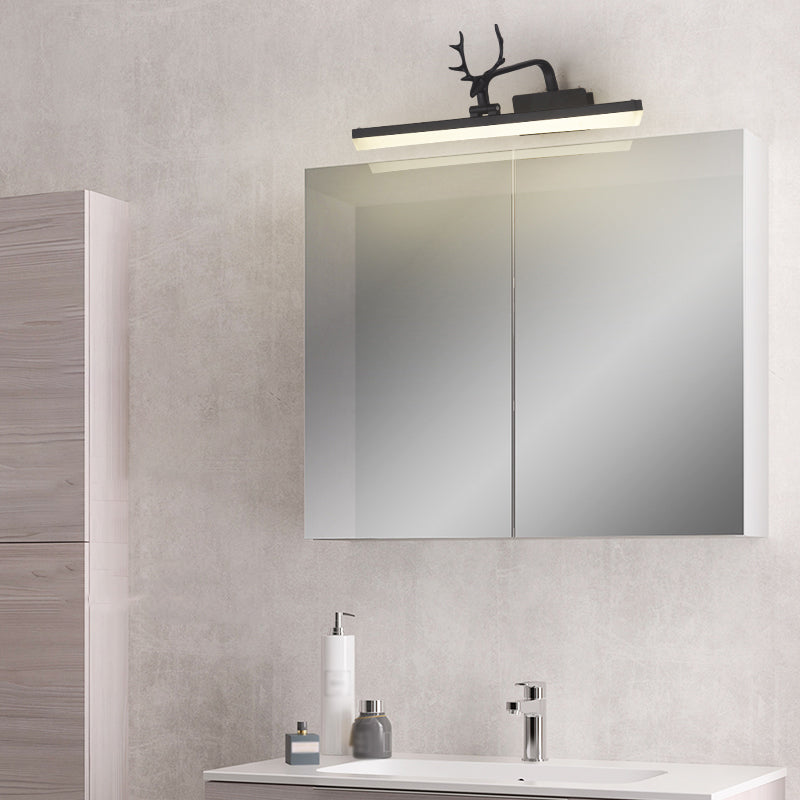Linear Metal Wall Sconce Modern Style 1-Light Mirror Wall Mount Light Fixture