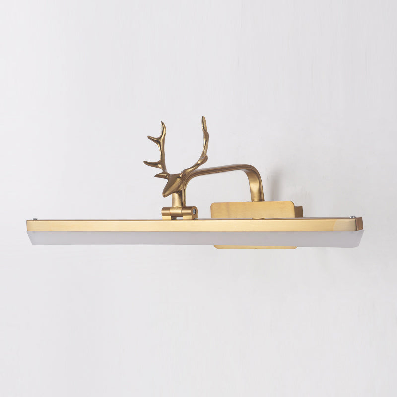 Linear Metal Wall Sconce Modern Style 1-Light Mirror Wall Mount Light Fixture