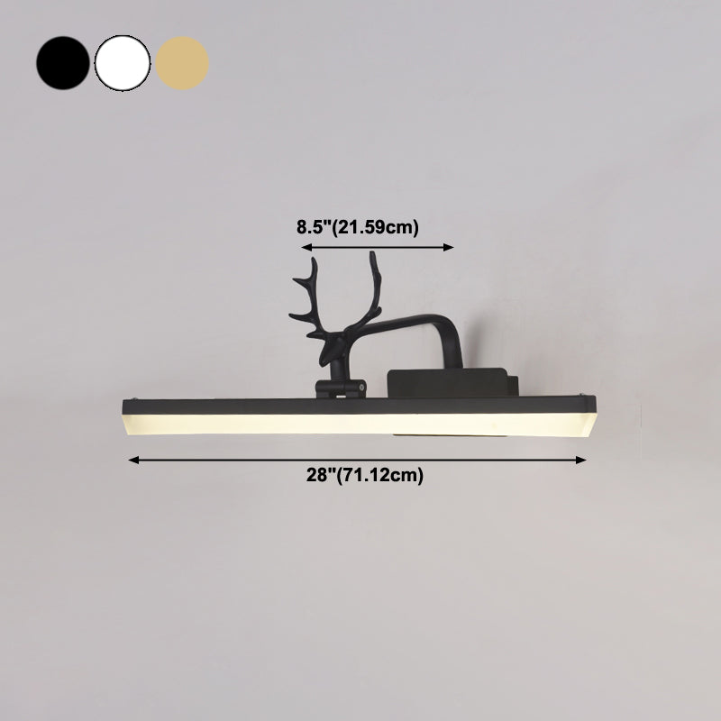 Linear Metal Wall Sconce Modern Style 1-Light Mirror Wall Mount Light Fixture