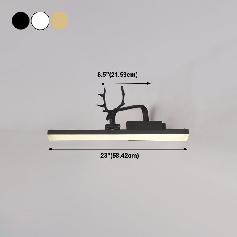 Linear Metal Wall Sconce Modern Style 1-Light Mirror Wall Mount Light Fixture