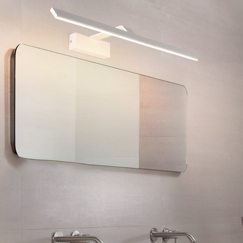 Linear Shape Metal Wall Sconce Modern Style 1-Light Mirror Wall Mount Light