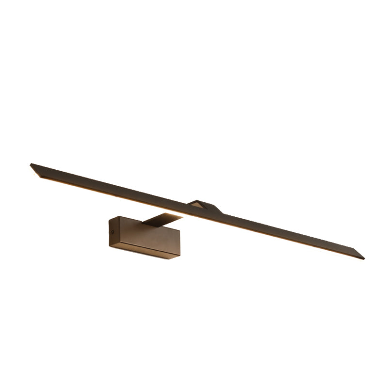 Linear Shape Metal Wall Sconce Modern Style 1-Light Mirror Wall Mount Light