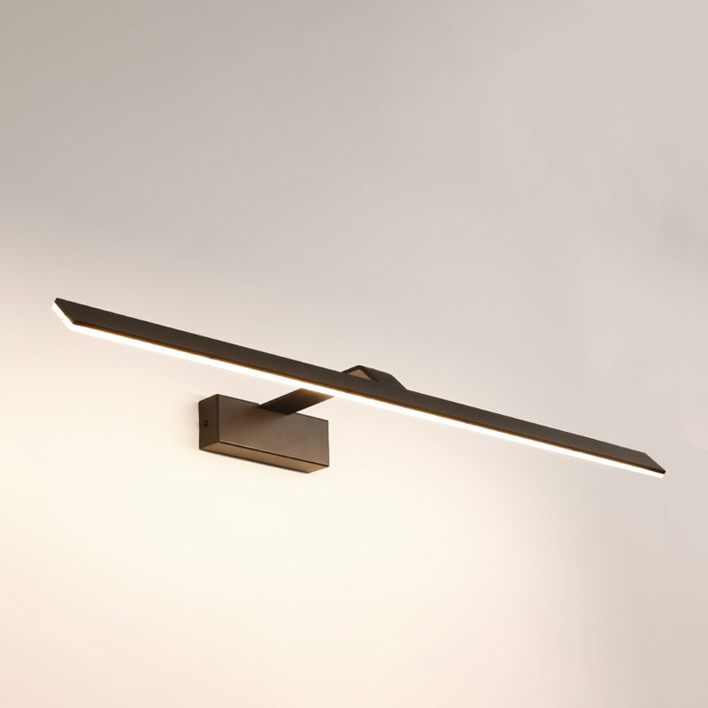 Linear Shape Metal Wall Sconce Modern Style 1-Light Mirror Wall Mount Light