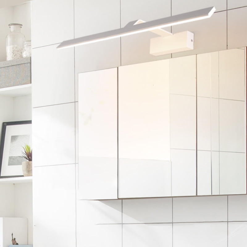 Linear Shape Metal Wall Sconce Modern Style 1-Light Mirror Wall Mount Light