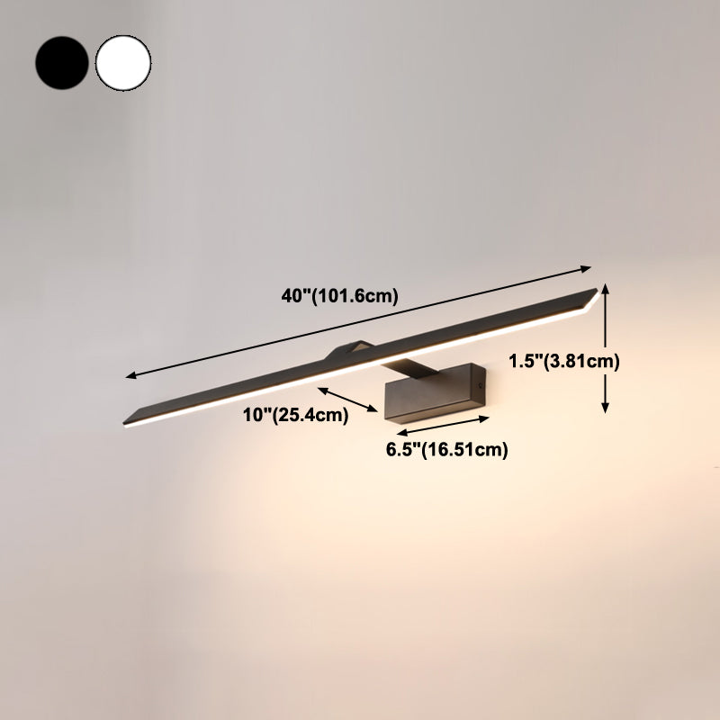Linear Shape Metal Wall Sconce Modern Style 1-Light Mirror Wall Mount Light