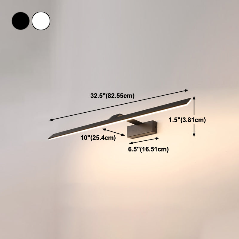 Linear Shape Metal Wall Sconce Modern Style 1-Light Mirror Wall Mount Light