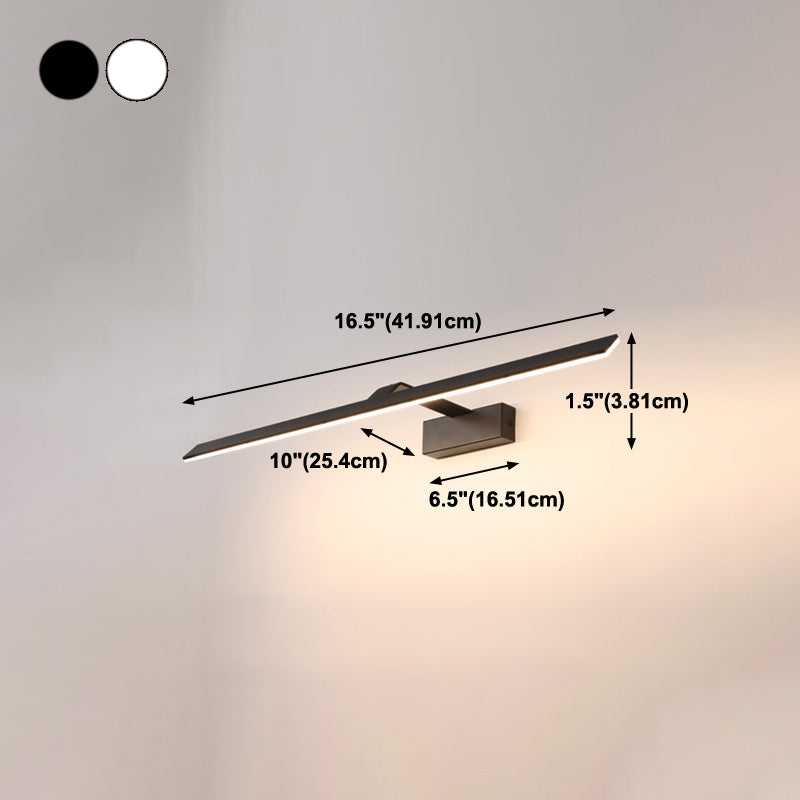 Linear Shape Metal Wall Sconce Modern Style 1-Light Mirror Wall Mount Light