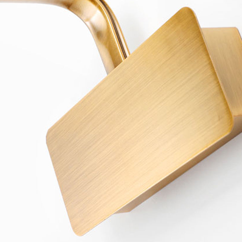 Linear Metal Wall Sconce Modern Style Single Light Mirror Wall Mount Light Fixture in Gold